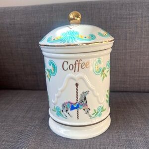 Lenox Decorative Coffee Canister The Carousel Collection Design 1995 vintage